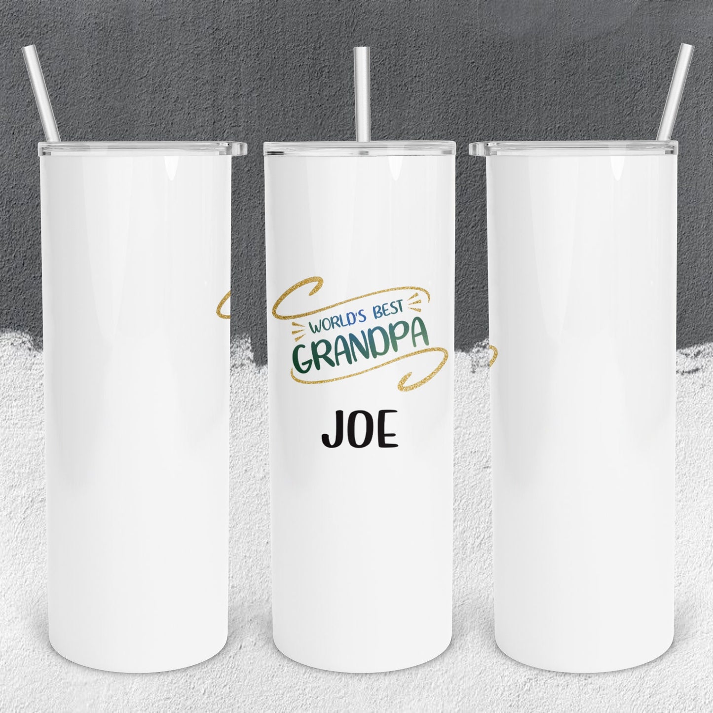 Personalized World's Best Grandpa Tumbler - Sublimated