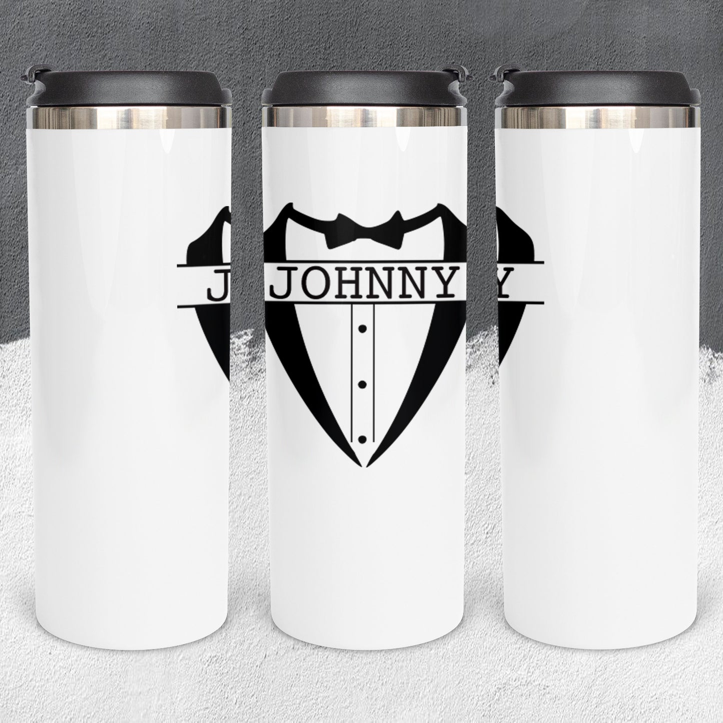 Personalized Tuxedo Monogram Tumbler - Sublimated