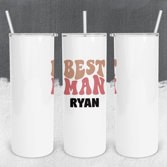 Personalized Best Man Tumbler - Sublimated