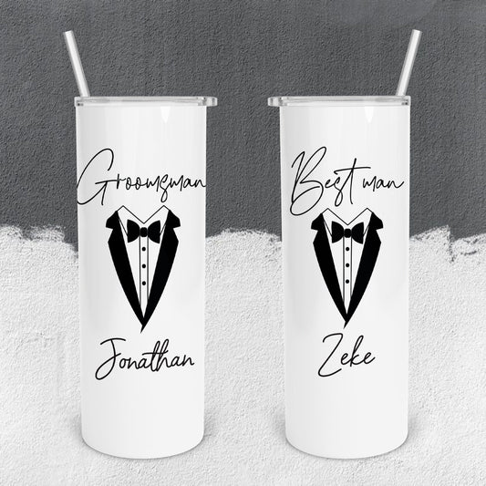 Personalized Groom and Groomsmen Tumbler - Sublimated