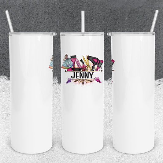 Personalized Hair Dresser Split Monogram Tumbler - Sublimated