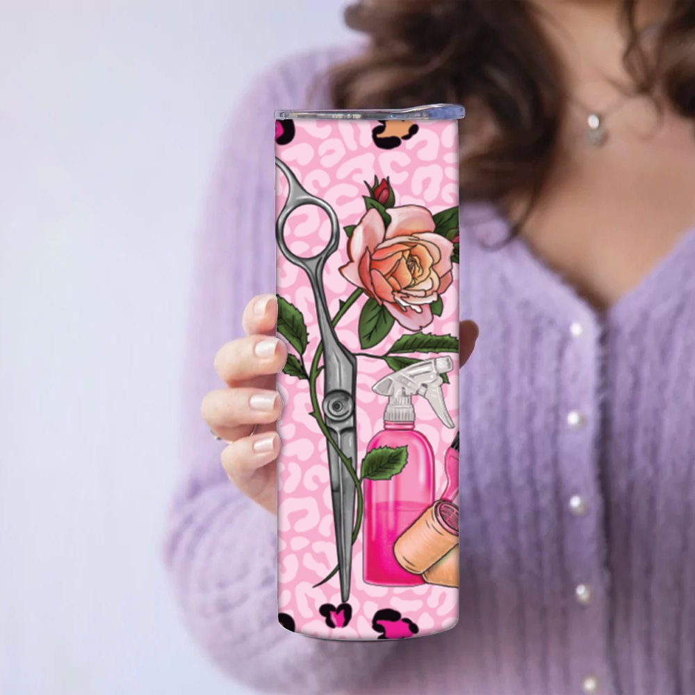 Personalized Full Wrap Hair Stylist Scissors Tumbler - Sublimated