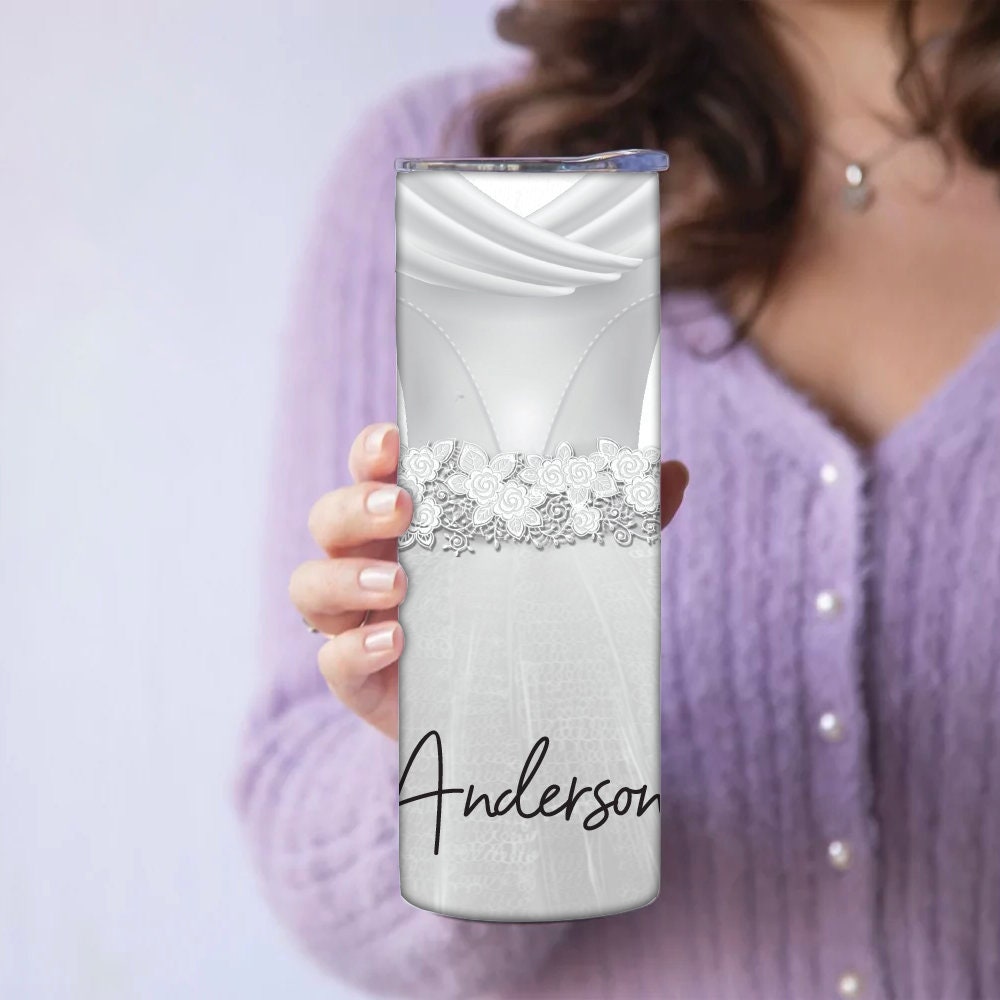 Personalized Tuxedo and Wedding Dress Tumbler - Sublimated