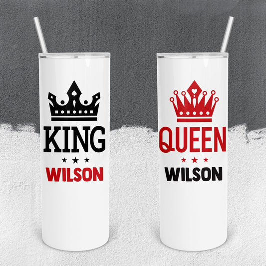 Personalized King and Queen Tumbler - Sublimated