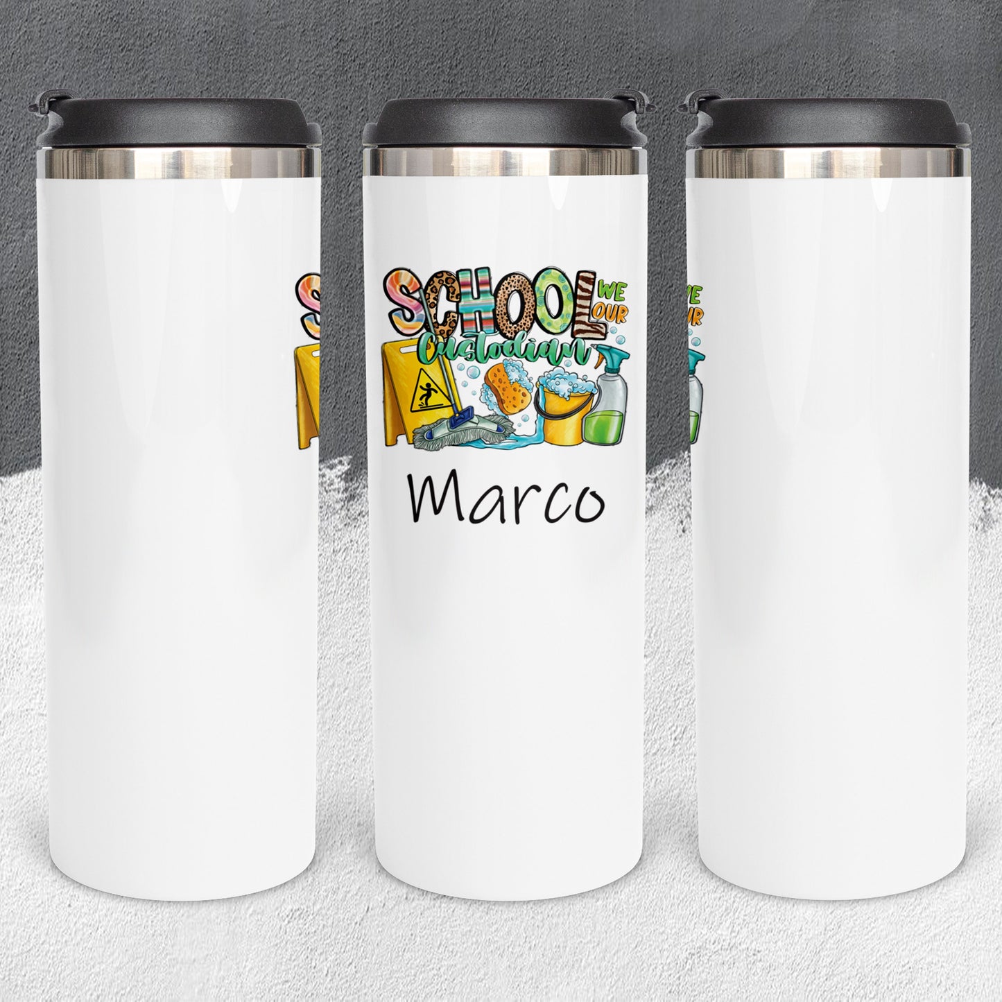 Personalized School Custodian Tumbler - Sublimated