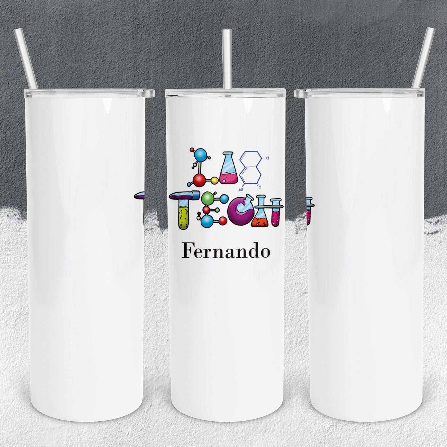 Personalized Lab Tech Chemicals Tumbler - Sublimated