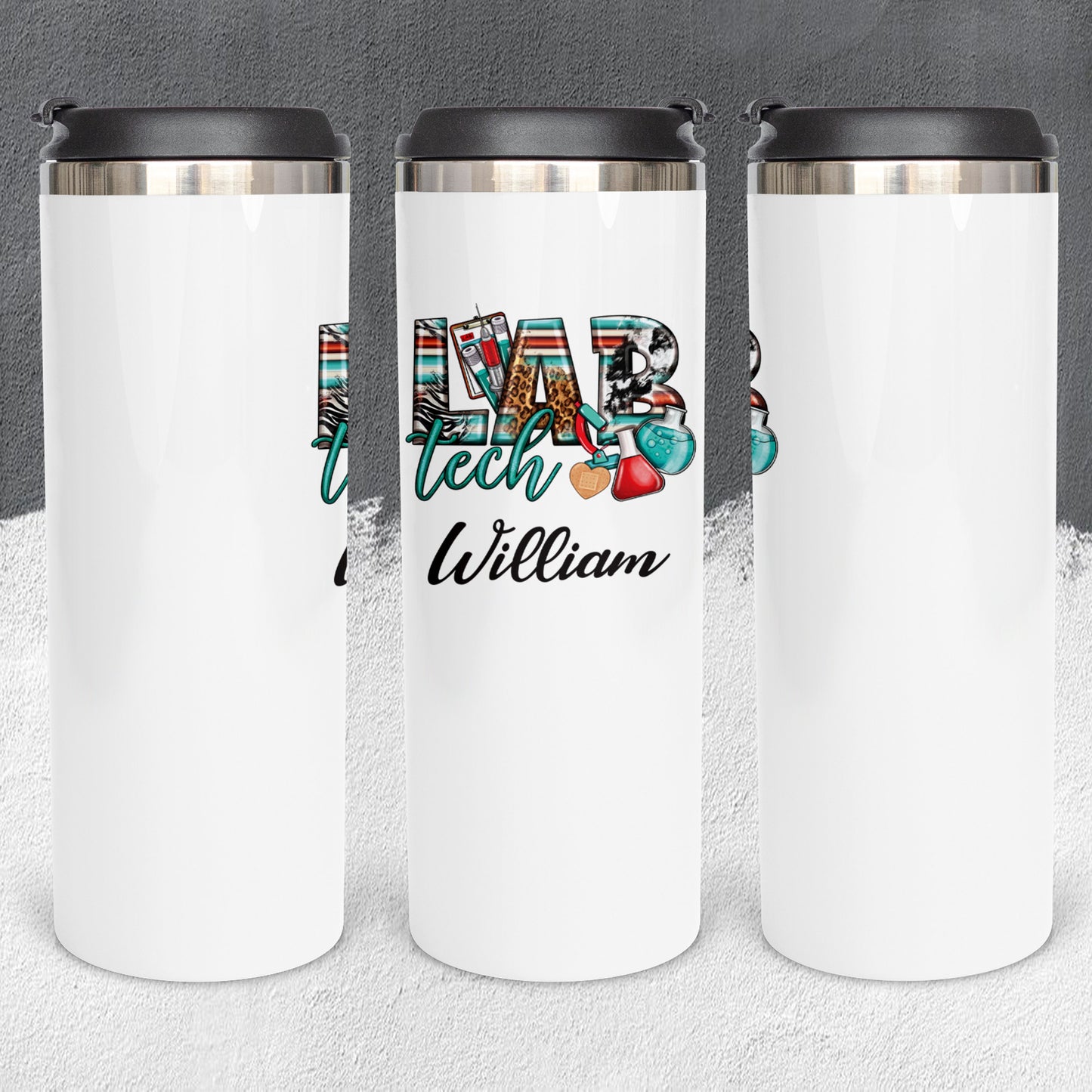 Personalized Lab Tech Tumbler - Sublimated