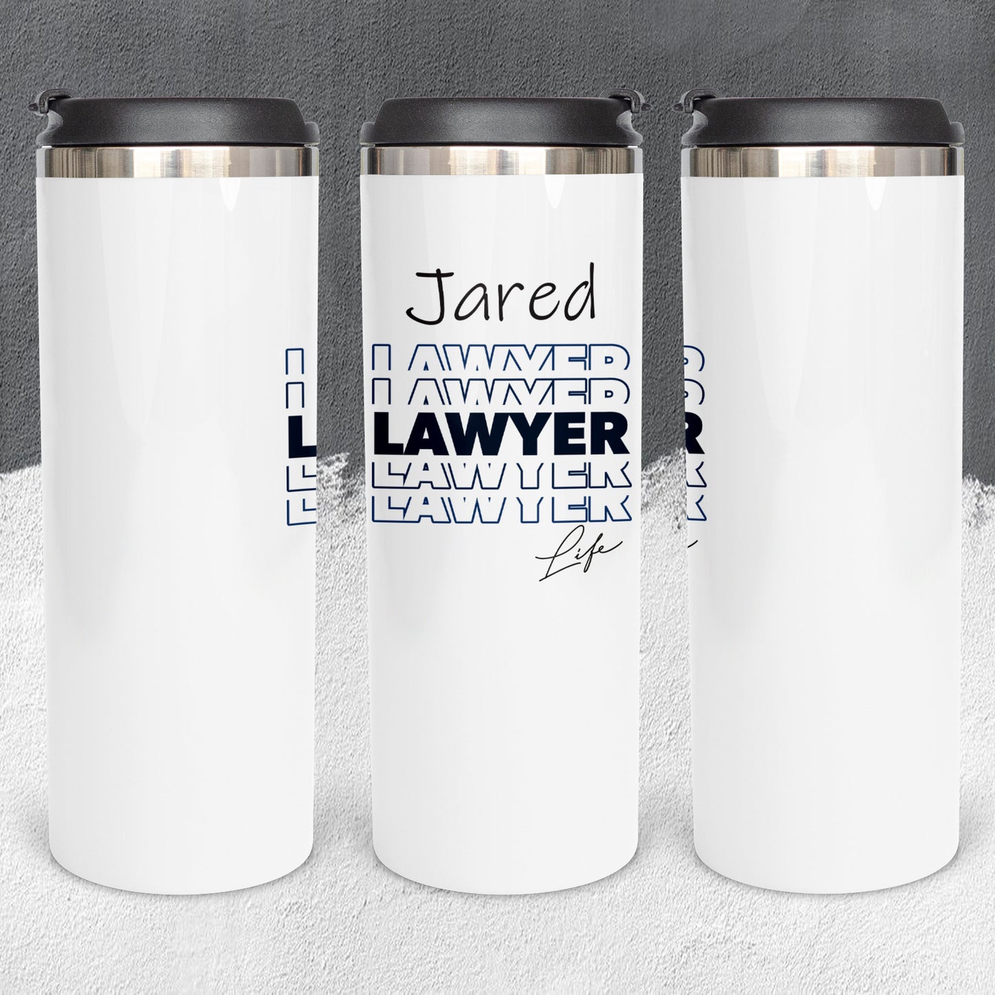 Personalized Lawyer Life Stacked Effect Tumbler - Sublimated