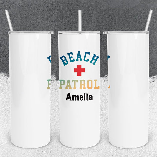 Personalized Beach Patrol Tumbler - Sublimated