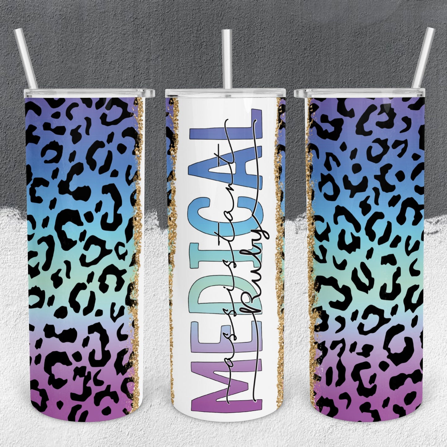 Personalized Medical Assistant Cheetah Print Tumbler - Sublimated