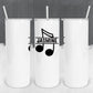 Personalized Music Note Split Monogram Tumbler - Sublimated