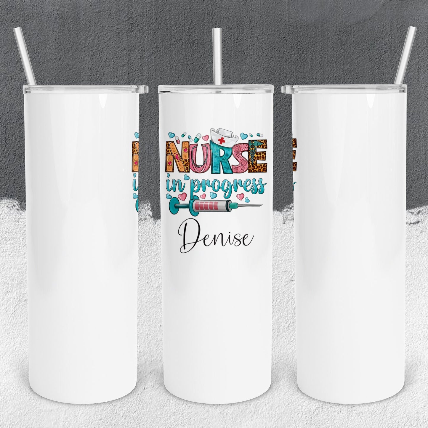 Personalized Nurse in Progress Tumbler - Sublimated