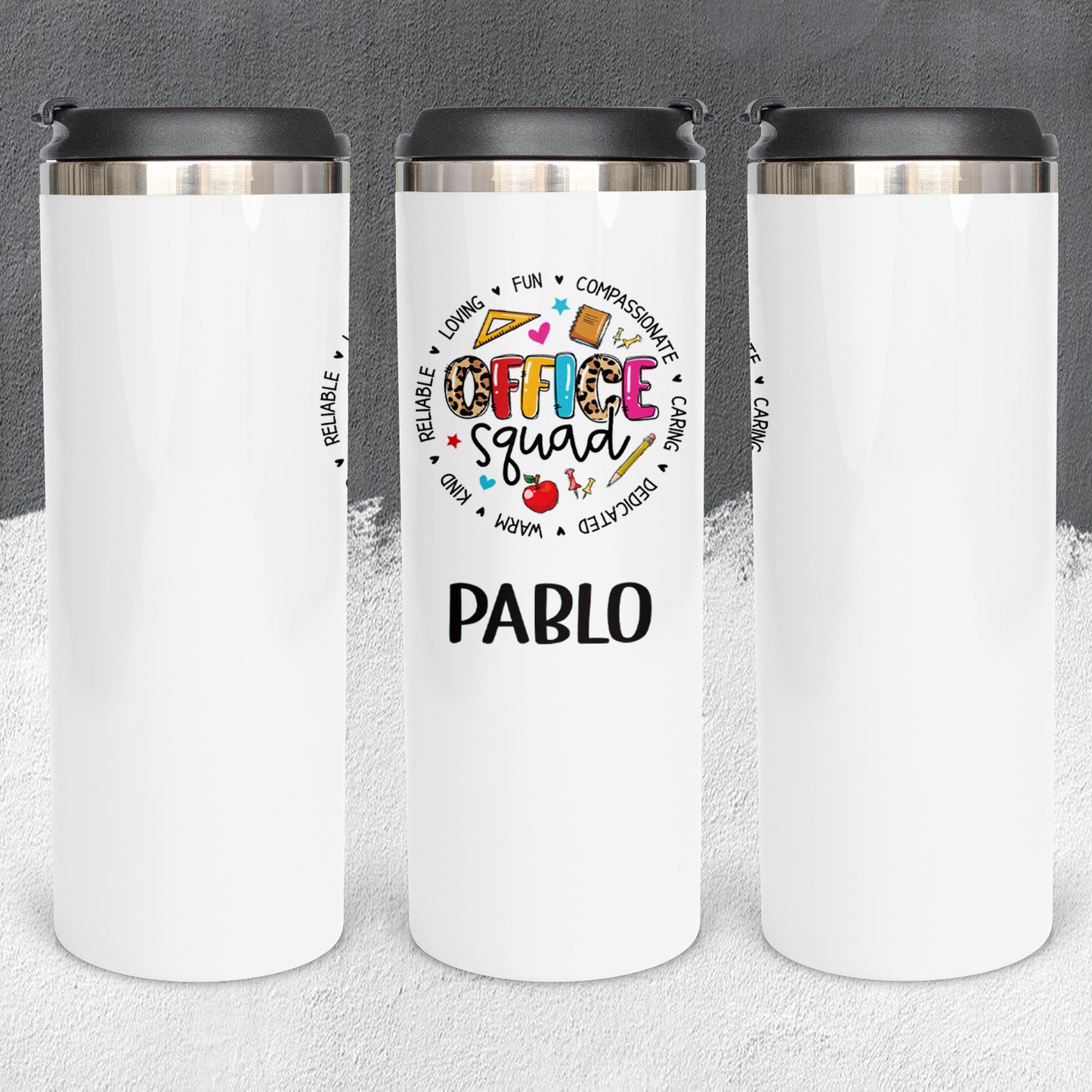 Personalized Office Squad Characteristics Tumbler - Sublimated