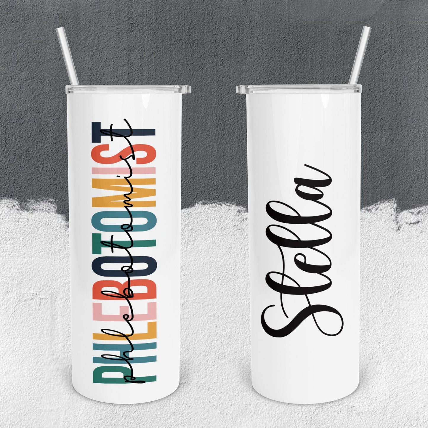 Personalized Phlebotomist Colorful Tumbler - Sublimated