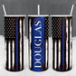 Personalized Police Thin Blue Line Tumbler - Sublimated