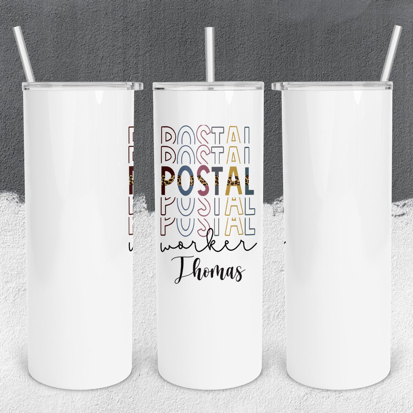 Personalized Postal Service Stacked Effect Tumbler - Sublimated