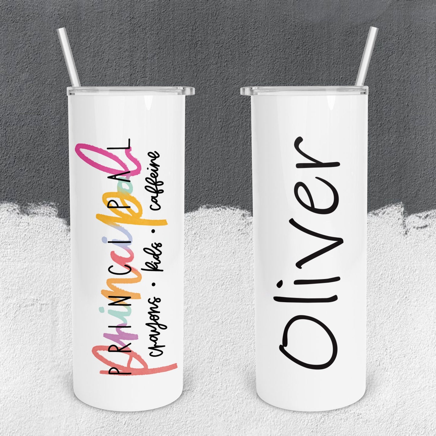 Personalized Principal Crayons, Kids, Caffeine Tumbler - Sublimated