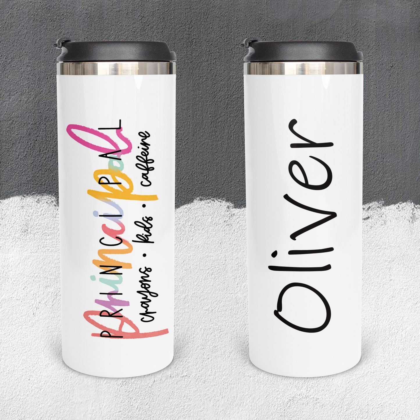 Personalized Principal Crayons, Kids, Caffeine Tumbler - Sublimated