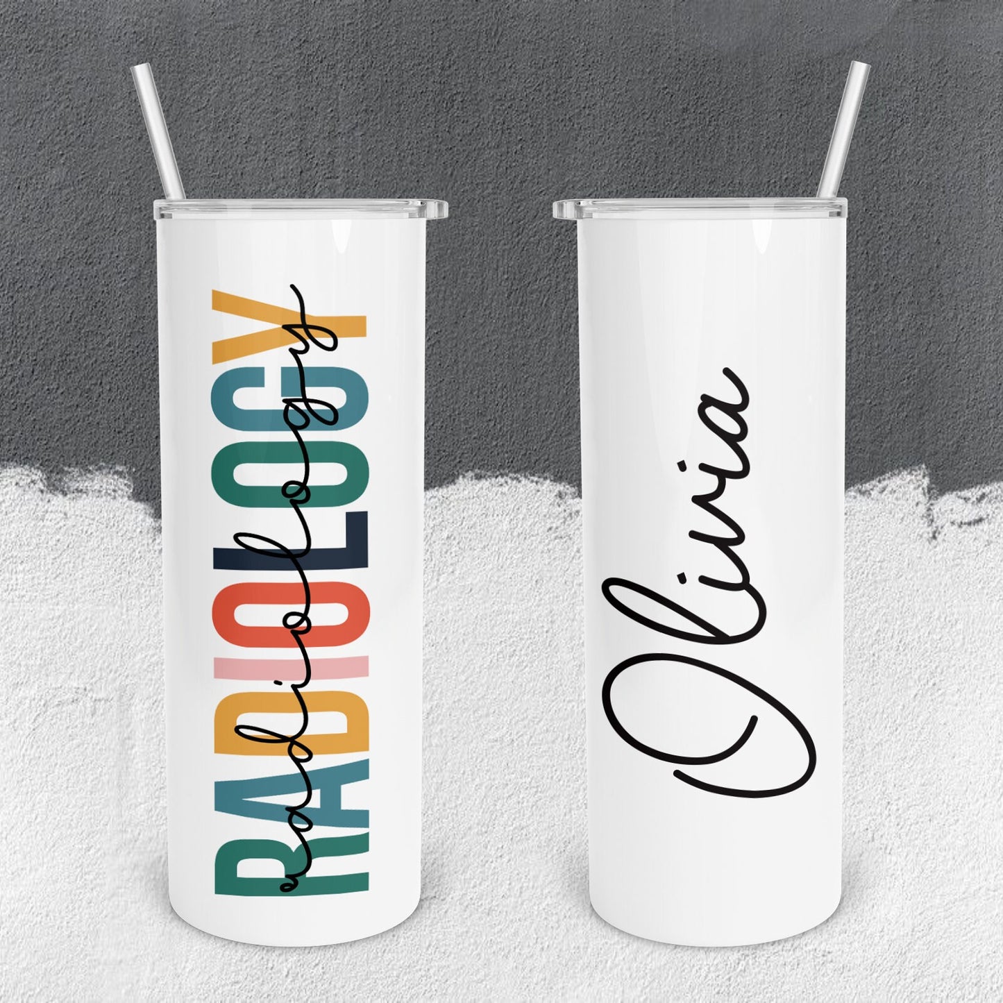 Personalized Radiology Colorful Tumbler - Sublimated