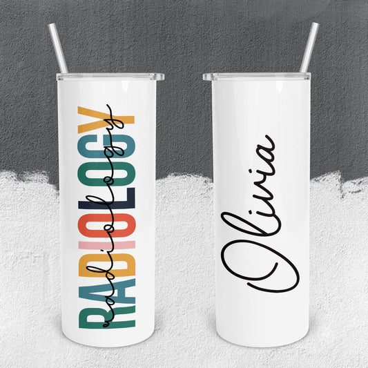 Personalized Radiology Colorful Tumbler - Sublimated