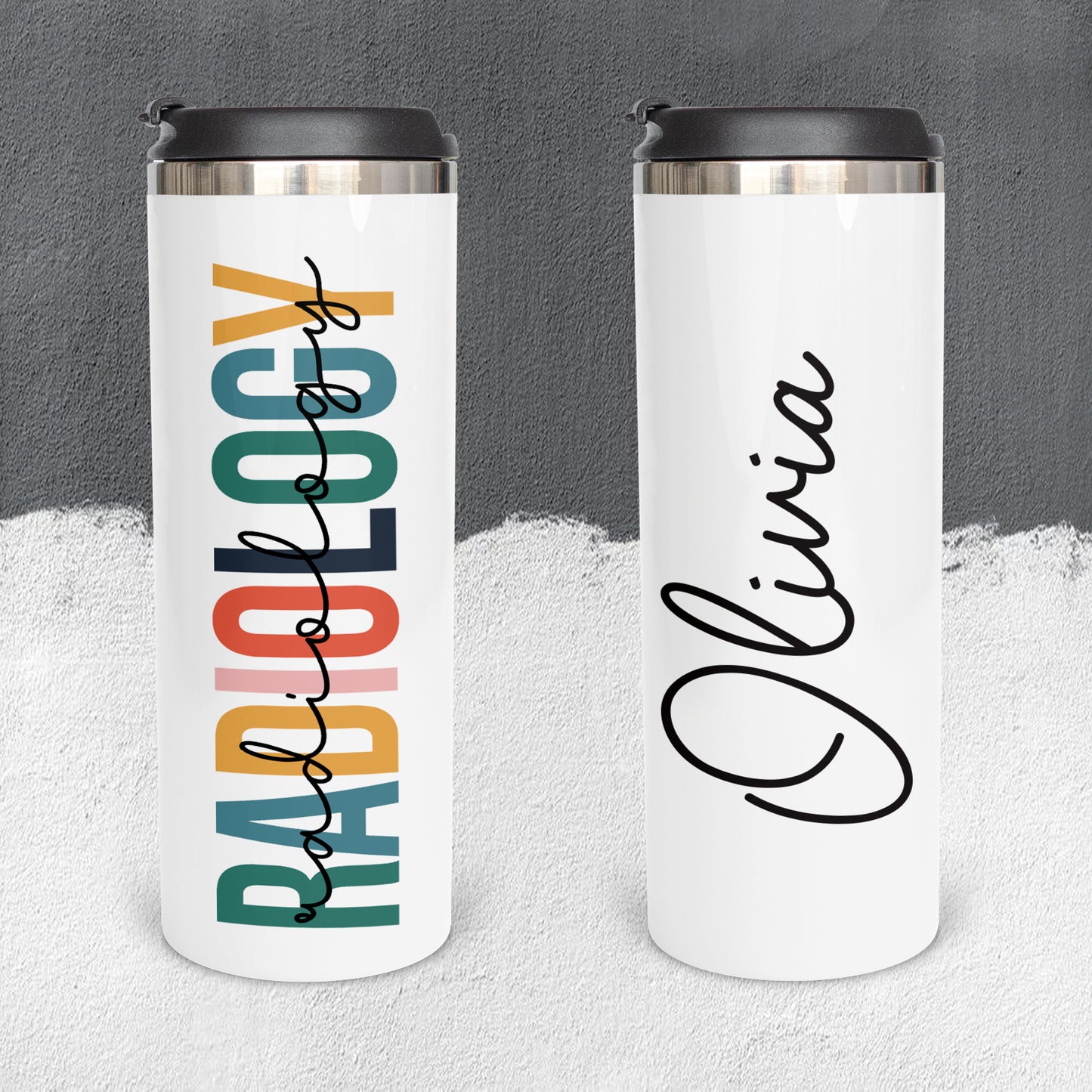 Personalized Radiology Colorful Tumbler - Sublimated