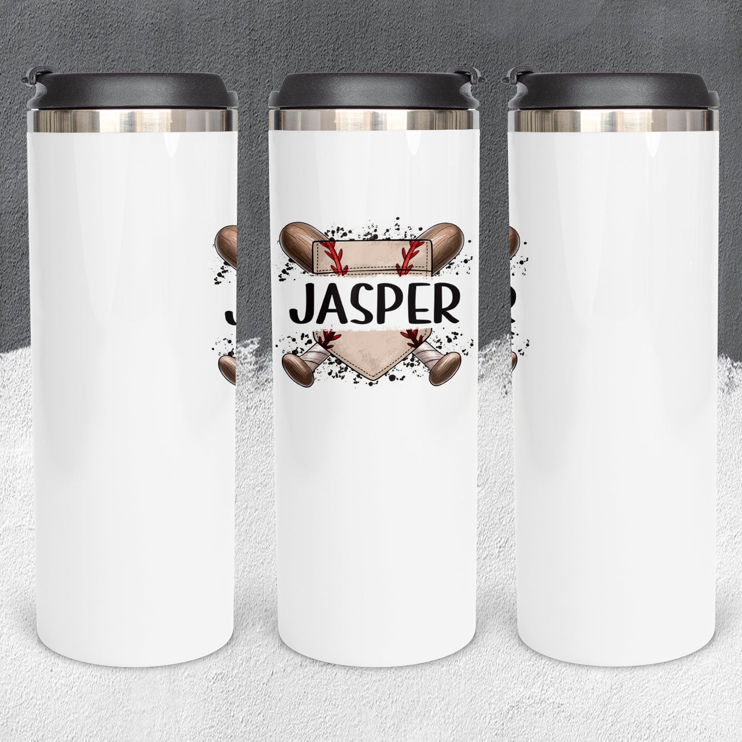 Personalized Baseball Split Monogram Tumbler - Sublimated