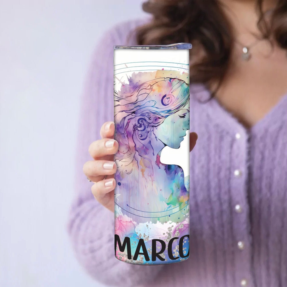 Personalized Zodiac Paint Brush Tumbler - Sublimated