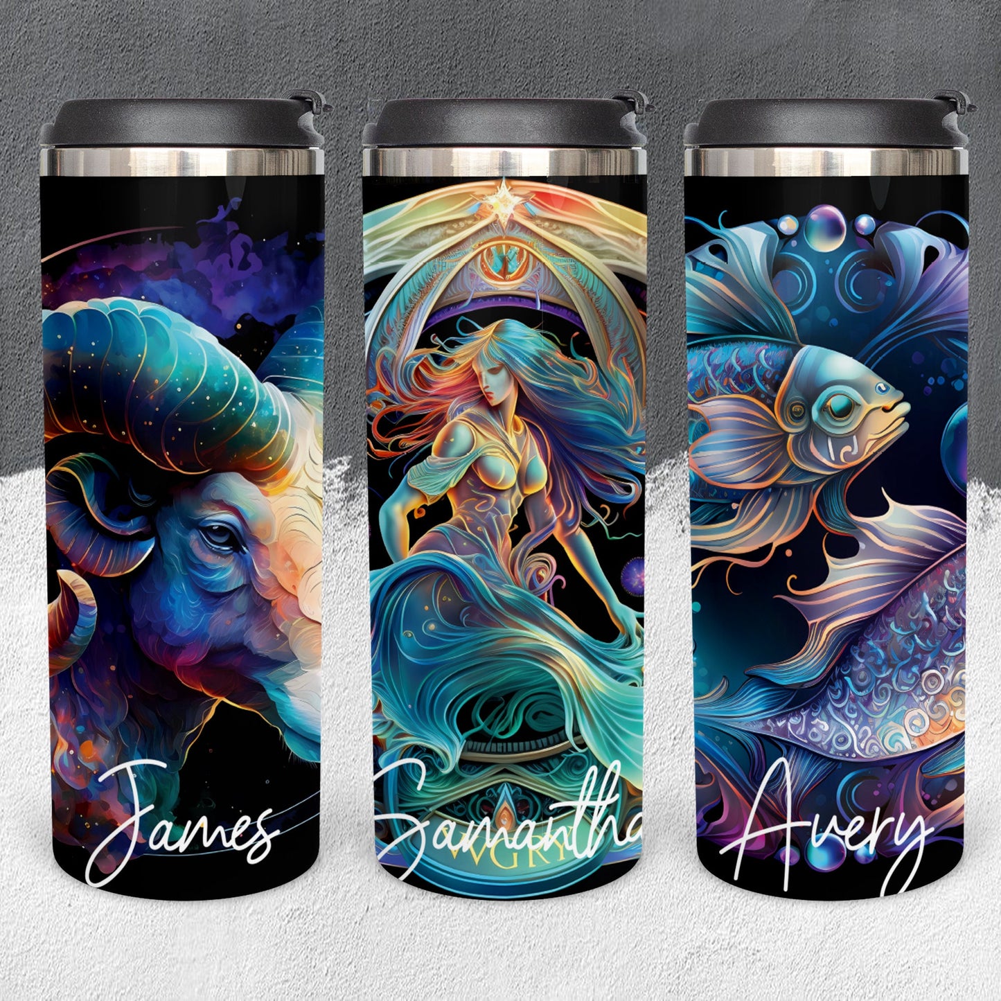 Personalized Galaxy Celestial Zodiac Tumbler - Sublimated