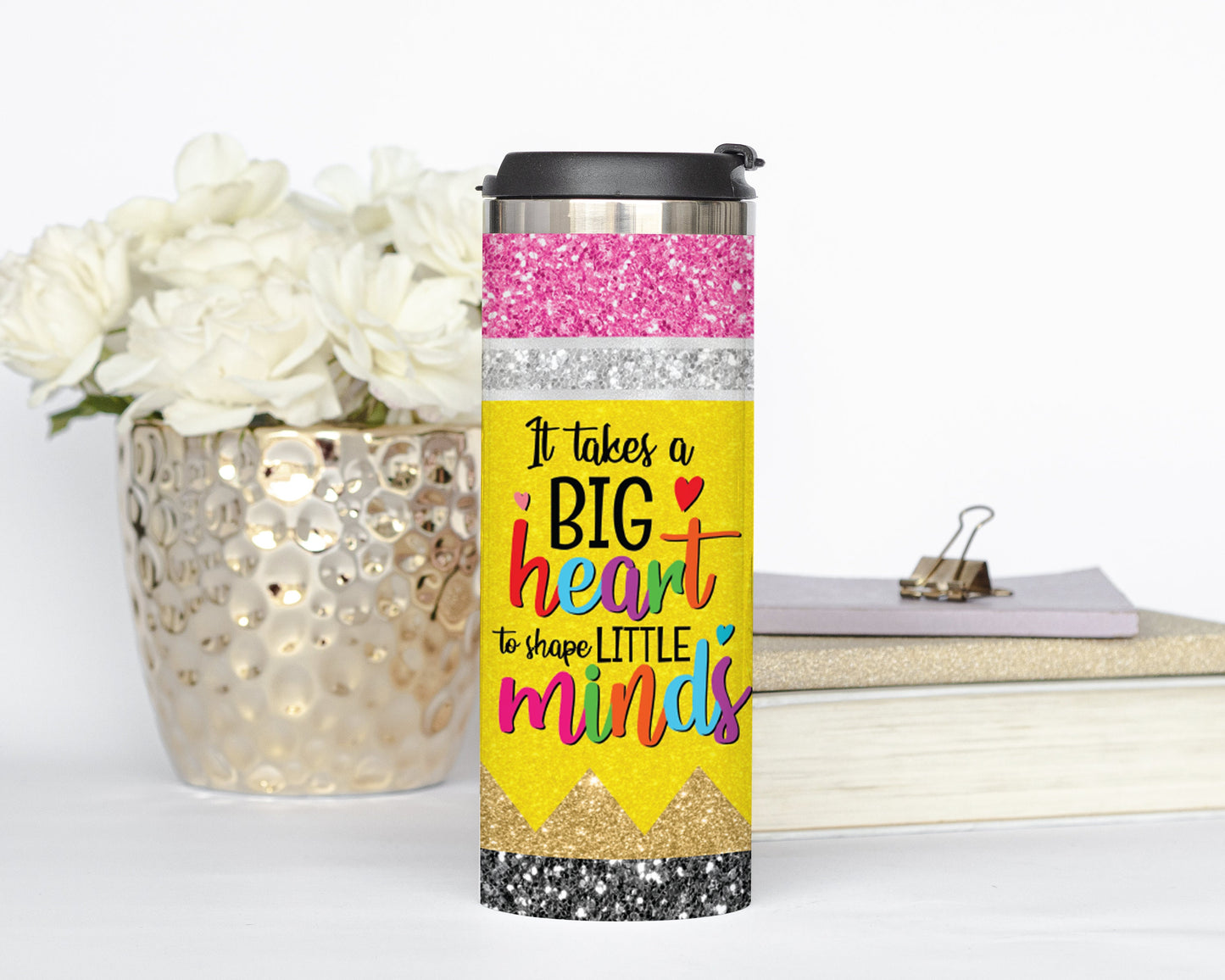 Personalized Teacher Pencil Split Mongoram Tumbler - Sublimated