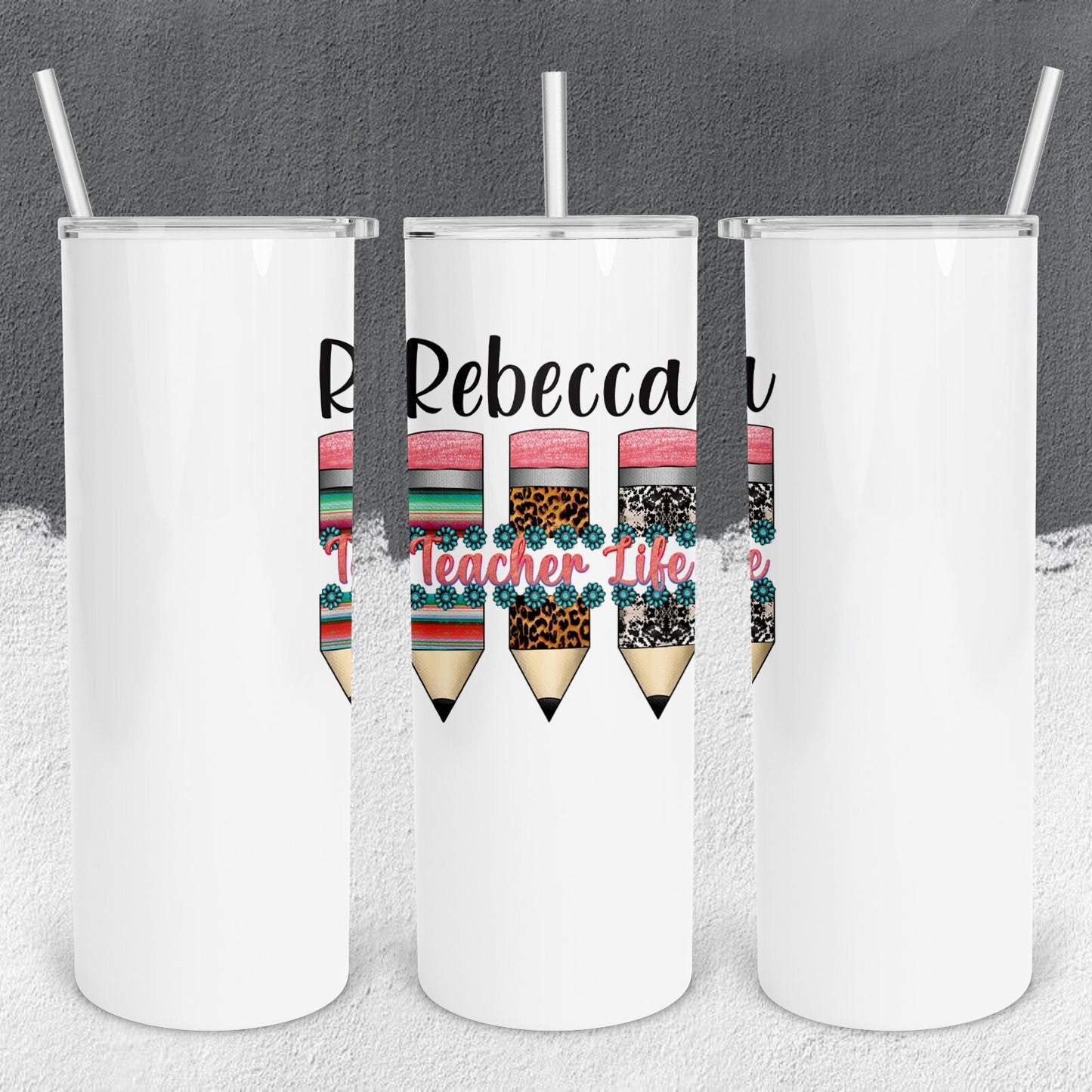 Personalized Pencil Teacher Life Tumbler - Sublimated