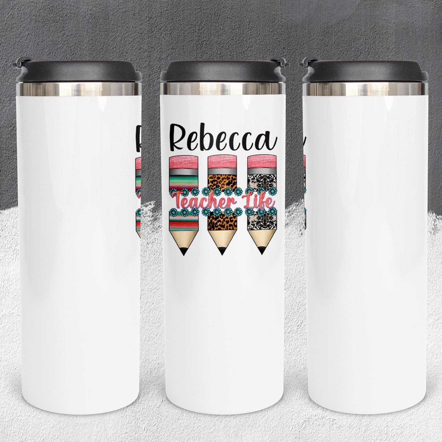 Personalized Pencil Teacher Life Tumbler - Sublimated