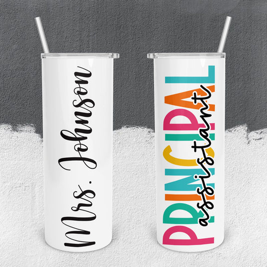 Personalized Assistant Principal Colorful Tumbler - Sublimated