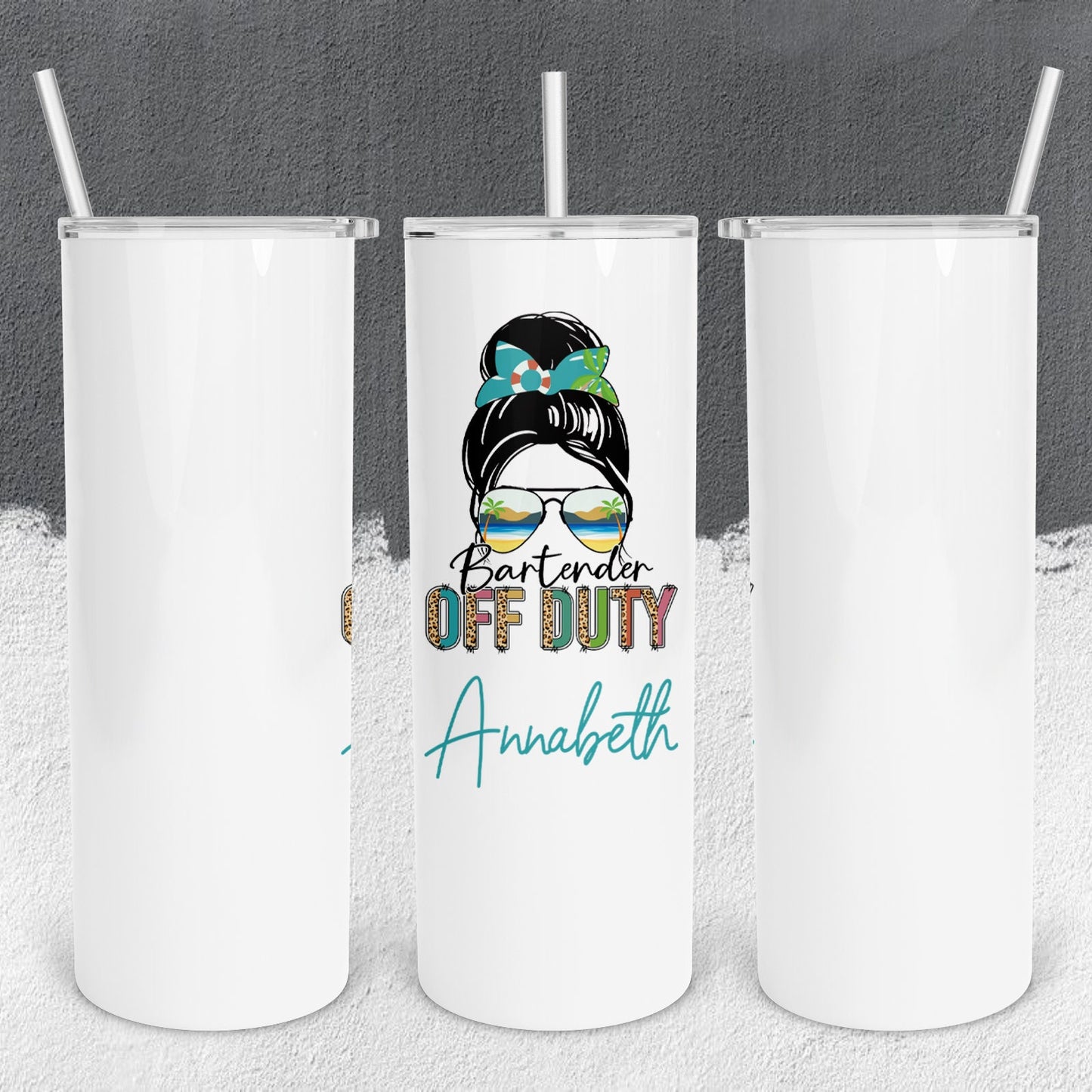 Personalized Bartender Off Duty Tumbler - Sublimated