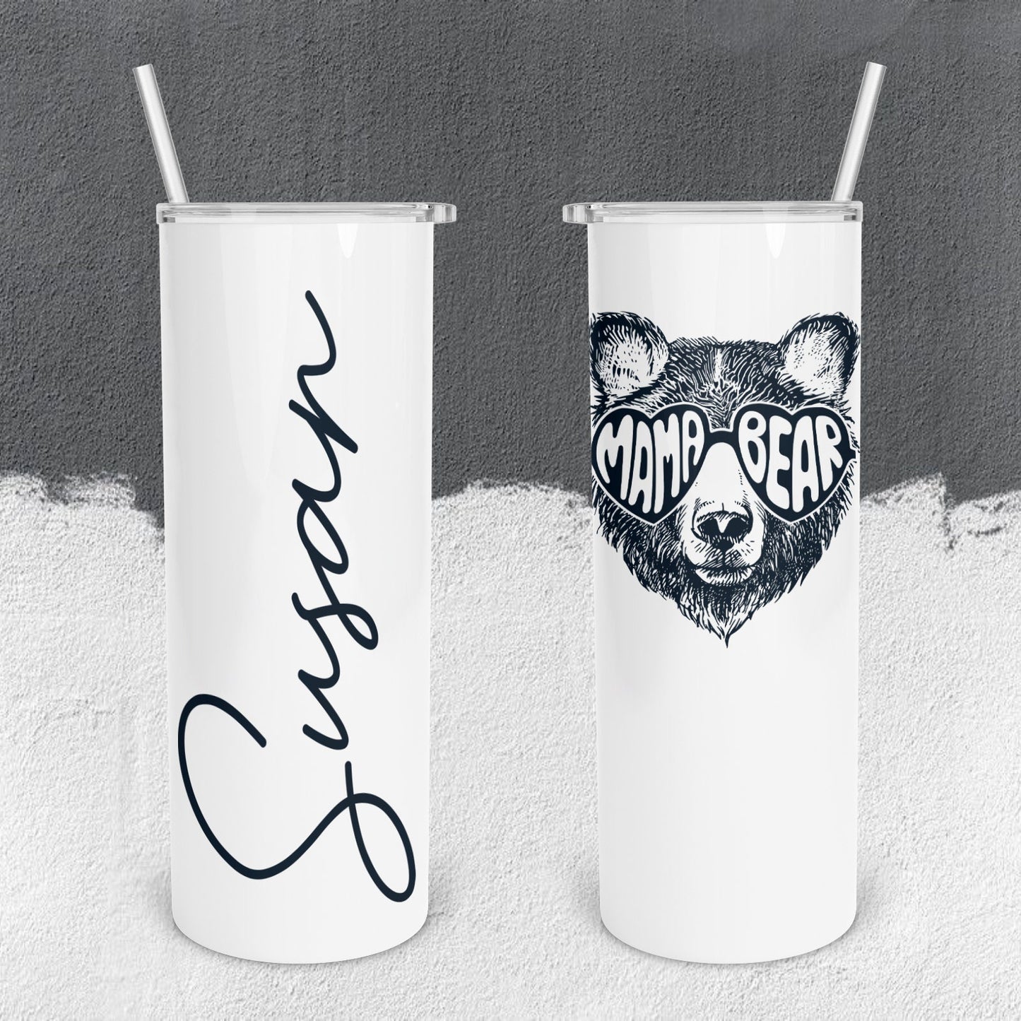 Personalized Cool Mama Bear Tumbler - Sublimated