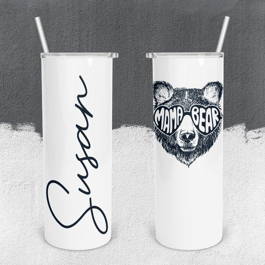 Personalized Cool Mama Bear Tumbler - Sublimated