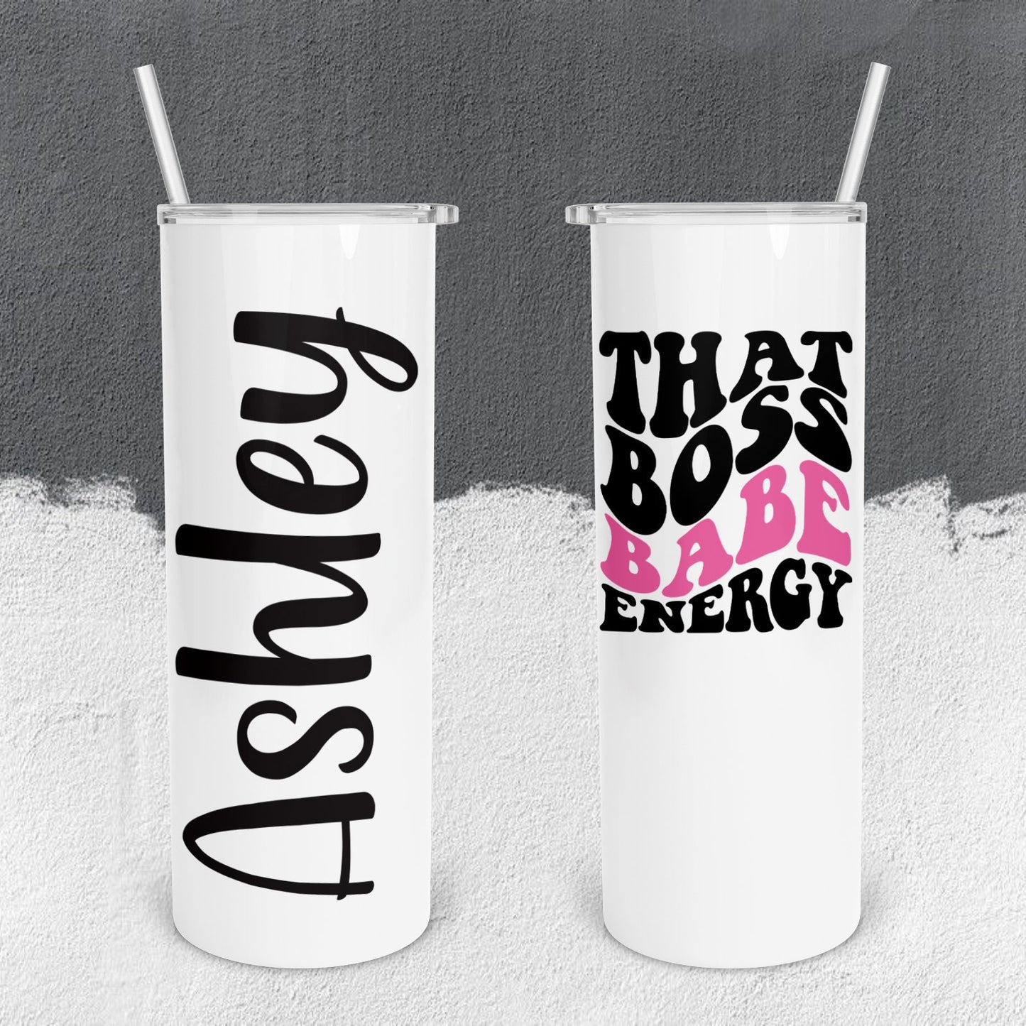 Personalized That Boss Babe Energy Tumbler - Sublimated