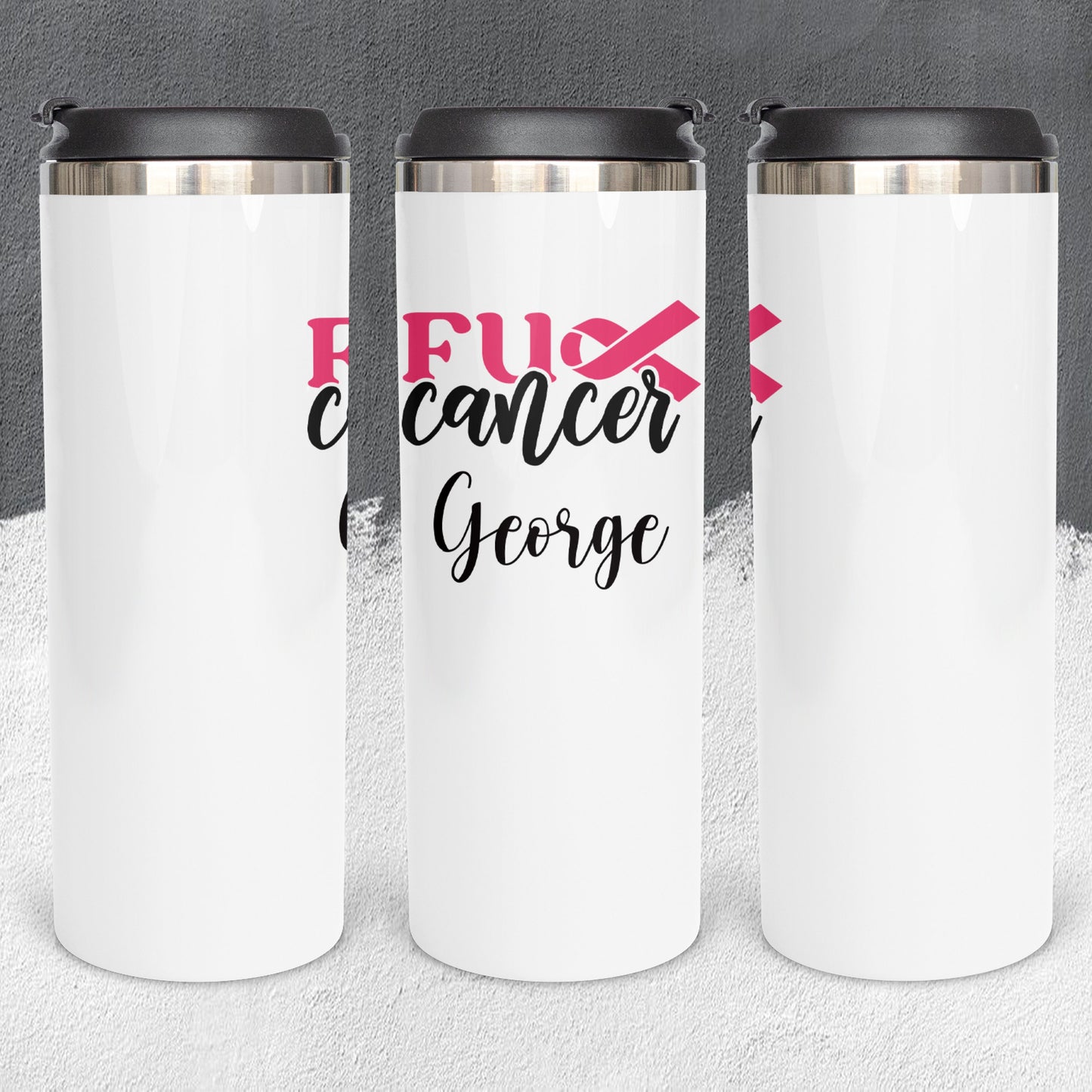 Personalized F*ck Cancer Tumbler - Sublimated