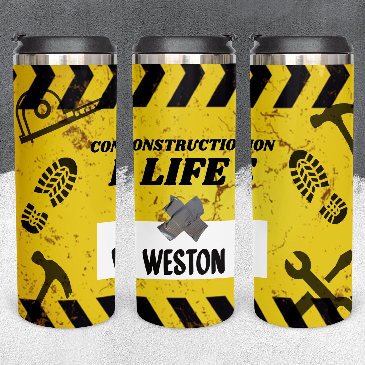 Personalized Construction Life Tumbler - Sublimated