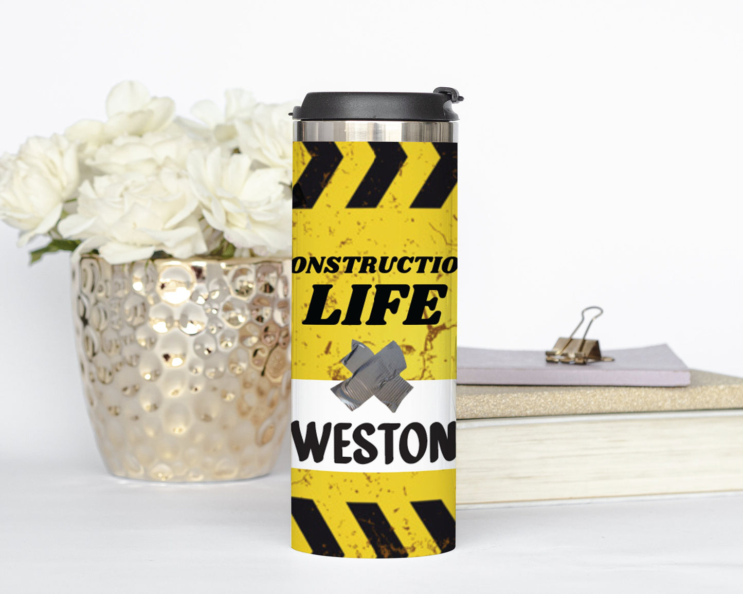 Personalized Construction Life Tumbler - Sublimated