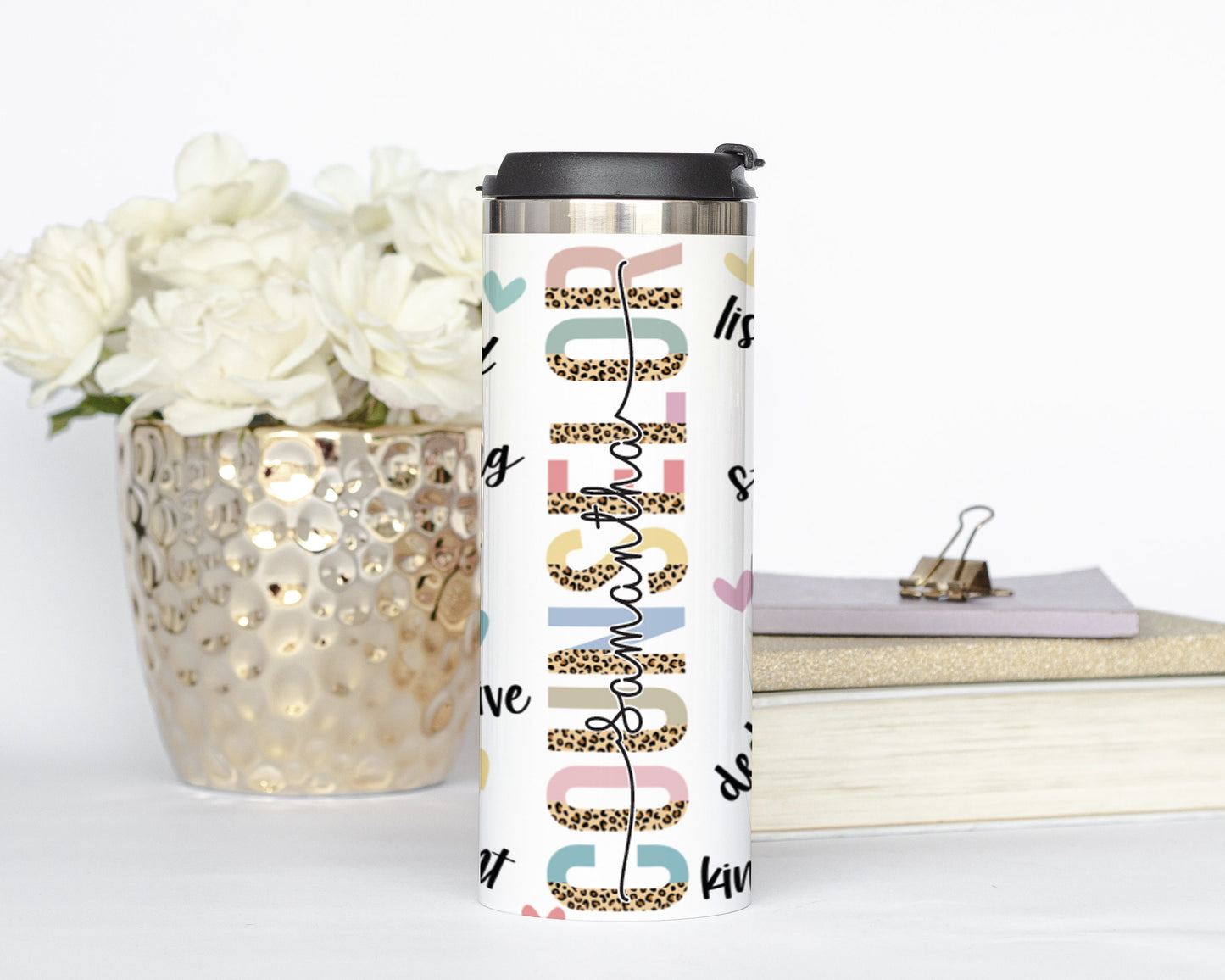 Personalized Cheetah Print Counselor Characteristics Tumbler - Sublimated