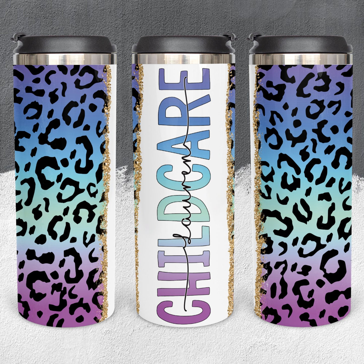 Personalized Daycare Cheetah Print Tumbler - Sublimated