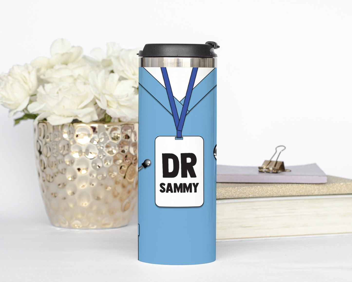 Personalized Doctor Badge Full Color Wrap Tumbler - Sublimated