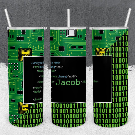 Personalized Computer Science HTML Tumbler - Sublimated