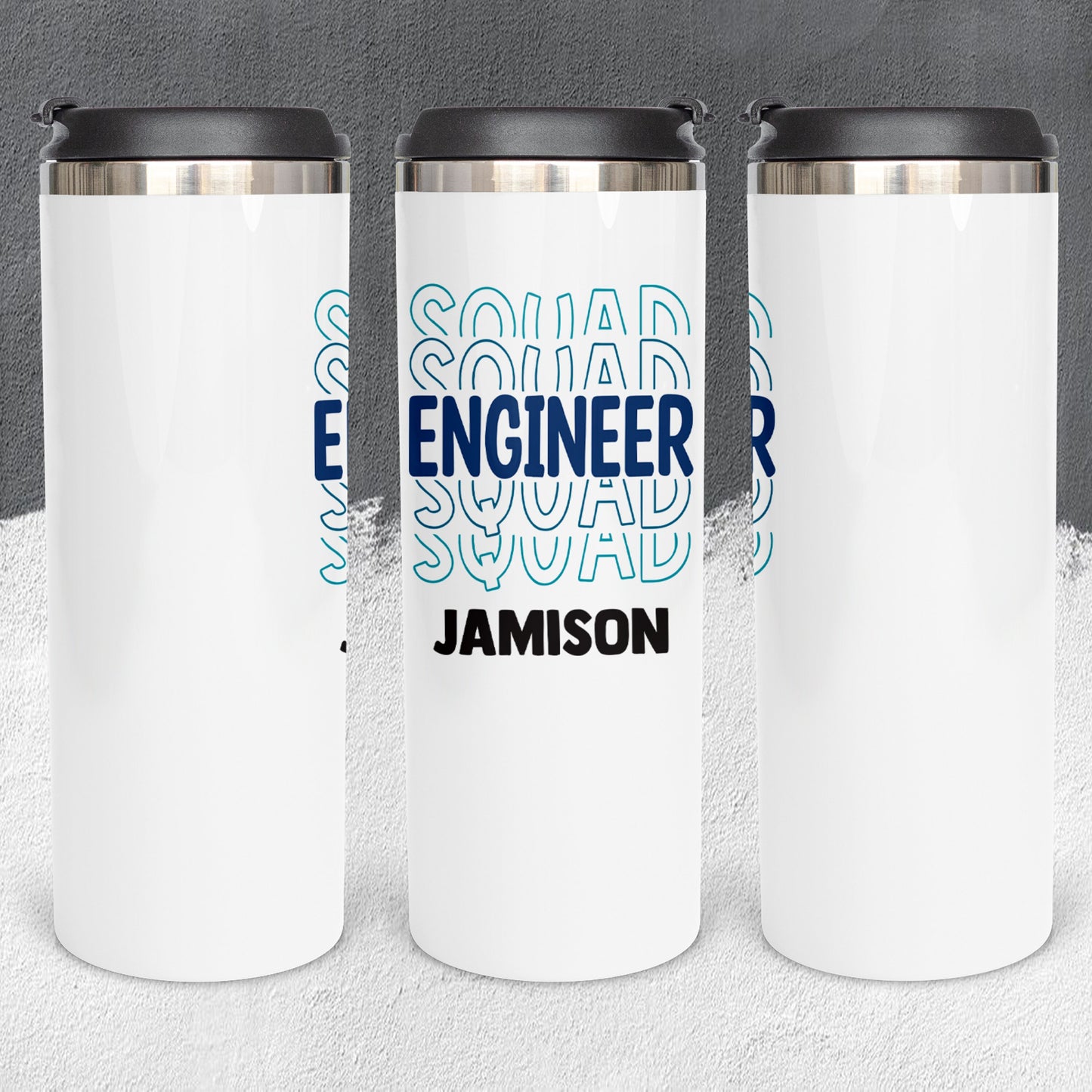 Personalized Engineer Squad Stacked Effect Tumbler - Sublimated