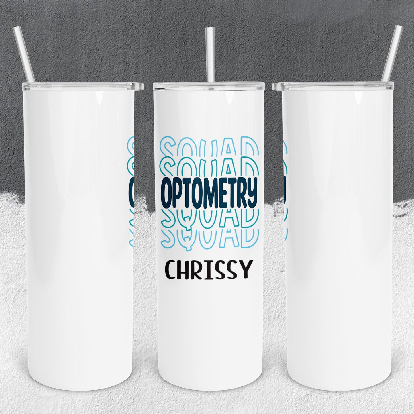 Personalized Optometry Stacked Effect Tumbler - Sublimated