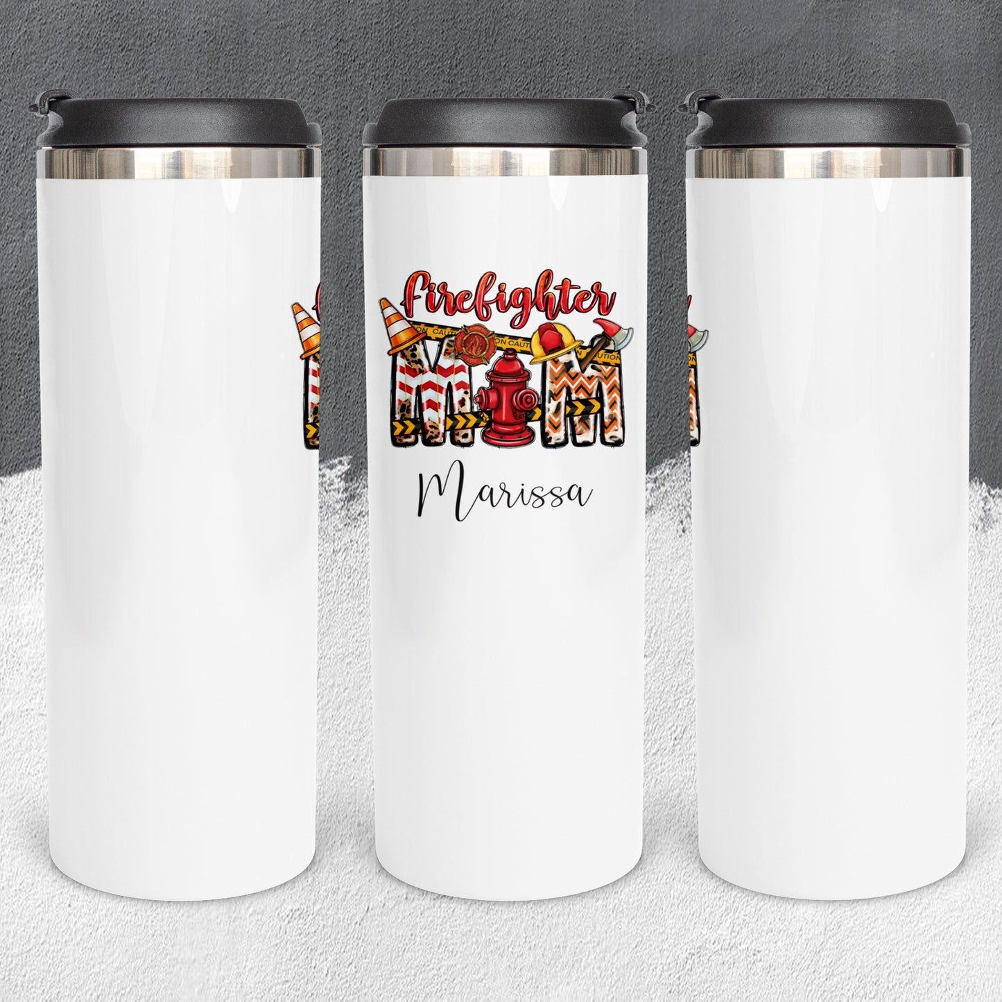 Personalized Firefighter Mom Tumbler - Sublimated