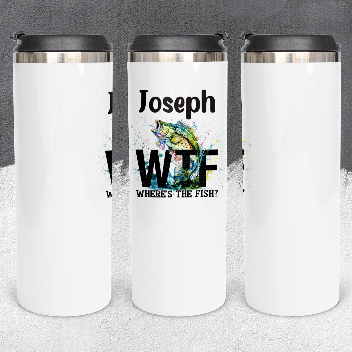 Personalized WTF Where's The Fish Tumbler - Sublimated