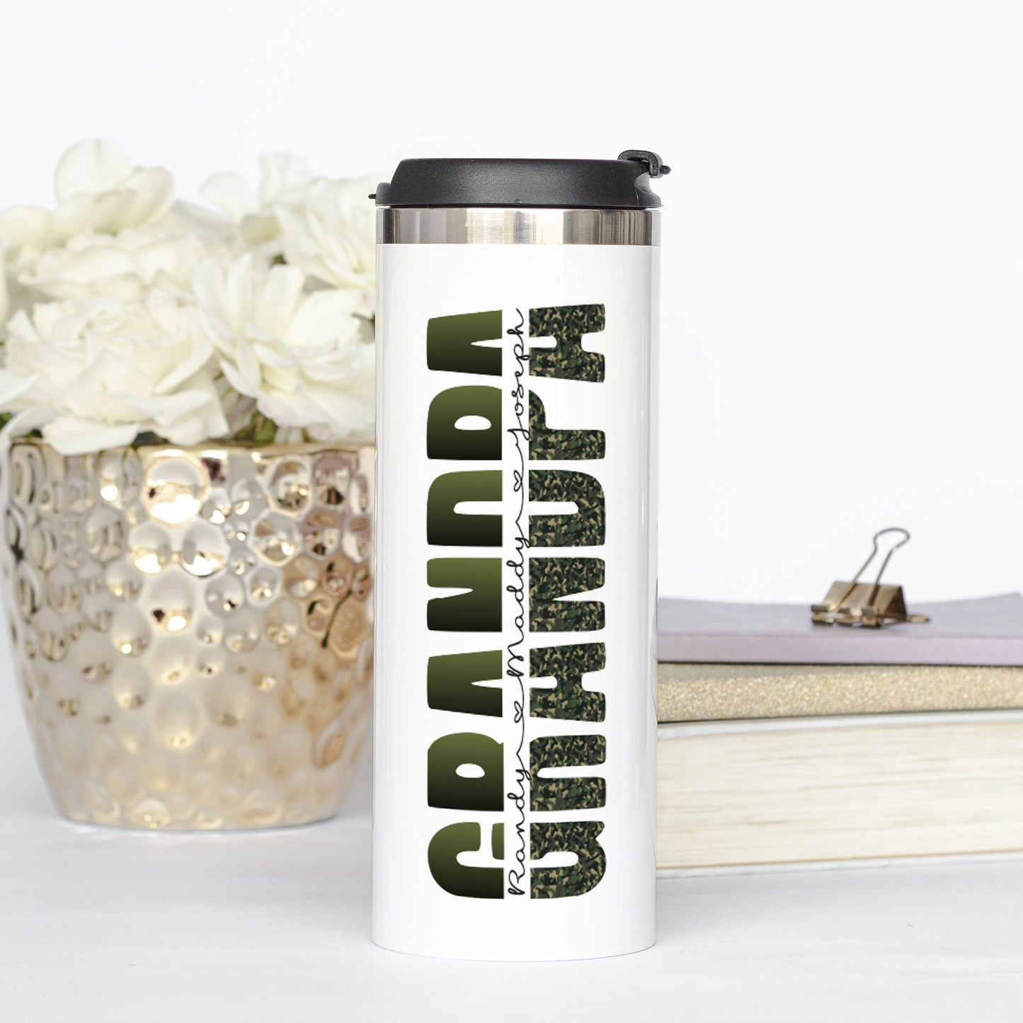 Personalized Grandpa with Grandkids' Names Tumbler - Sublimated