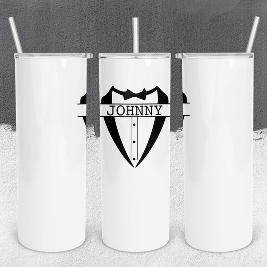 Personalized Tuxedo Monogram Tumbler - Sublimated