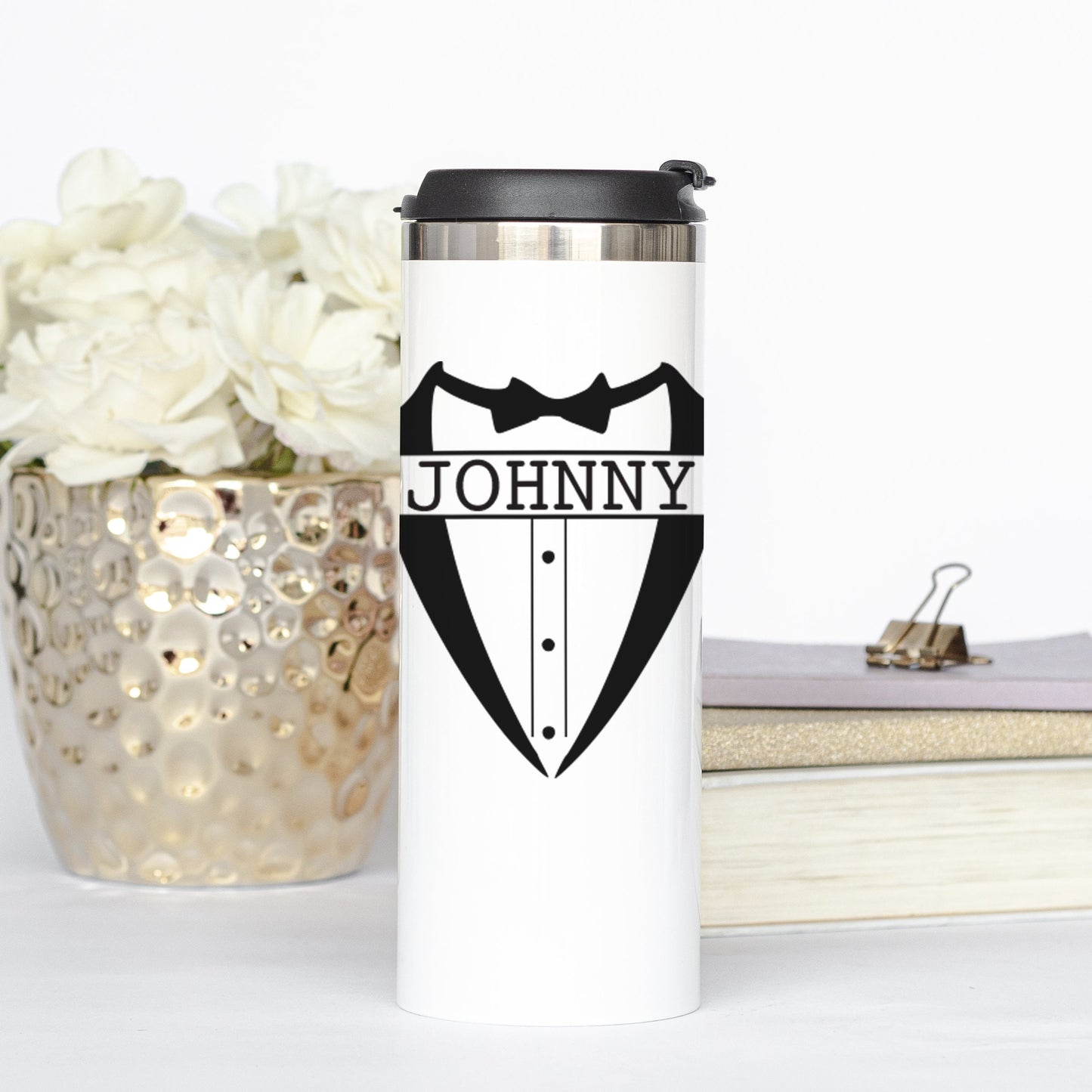 Personalized Tuxedo Monogram Tumbler - Sublimated